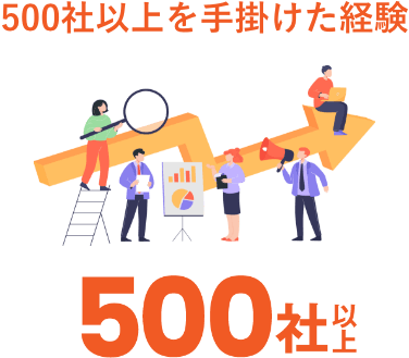 500社以上を手がけた経験 500社以上