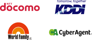 NTT docomo Tomorrow,Together KDDI World family Cyber Agent